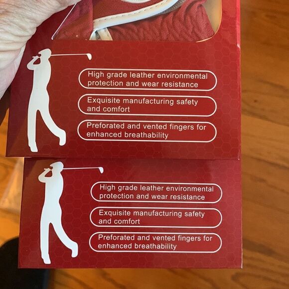 Simple Symbol Men’s Golf gloves left hand - small red set of two - Picture 4 of 6